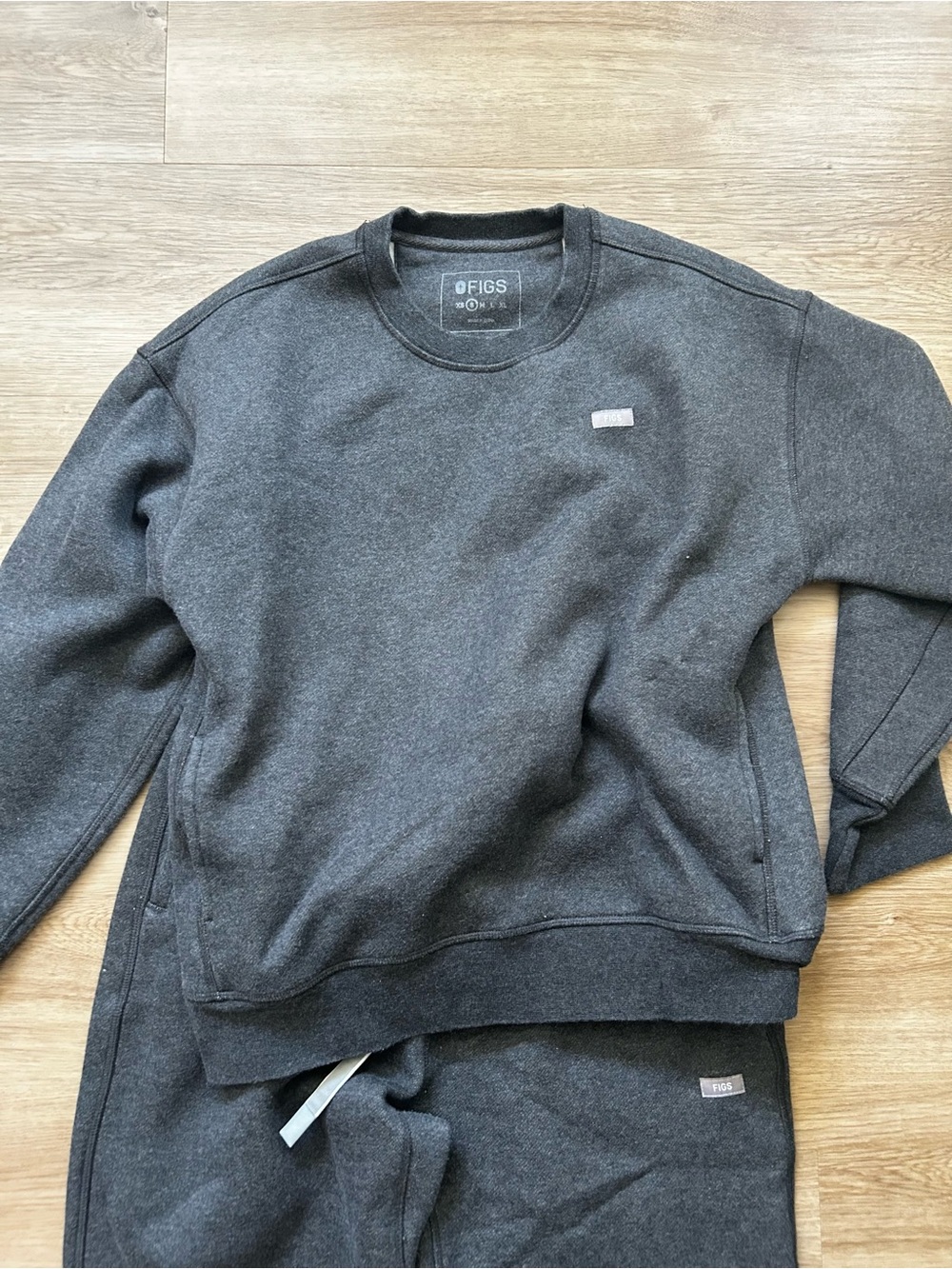 FIGS charcoal crew neck sweatshirt & joggers